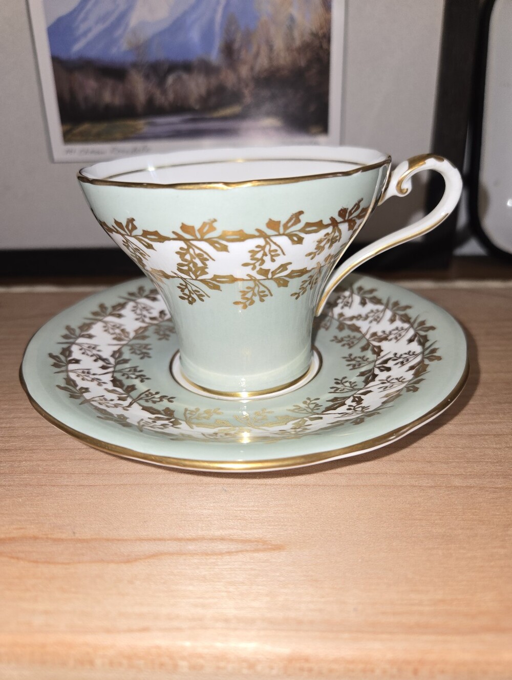 Vintage Aynsley corset Shaped Teacup And Saucer